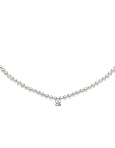 Acquista Collana COMETE GIOIELLI in oro bianco 18Kt filo di perle d...