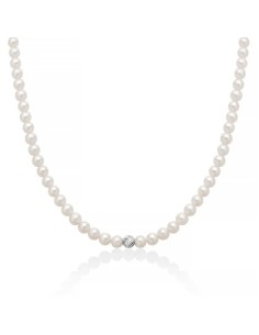 Collana MILUNA di perle 4/4,5 mm con chiusura e sfera in oro bianco...