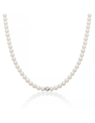 Collana MILUNA di perle 4/4,5 mm con chiusura e sfera in oro bianco...
