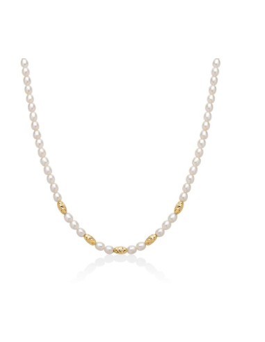 Collana MILUNA in argento 925 con pepite di perle ed elementi in ar...