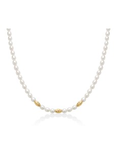 Collana MILUNA in argento 925 con pepite di perle ed elementi in ar...