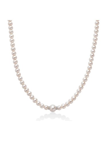 Collana MILUNA di perle oriente in oro bianco 18Kt e perle 5/5,5 mm...