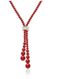 Collana MILUNA Terra e Mare in argento 925 con perle e corallo ross...