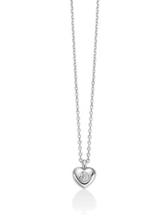 Collana MILUNA in oro 9Kt con pendente cuore e diamante al centro C...