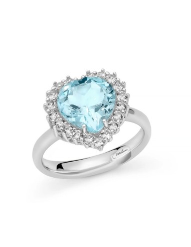 Acquista Anello MILUNA in argento 925 con Gemma del Cielo taglio cu...