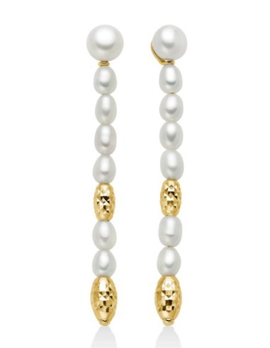 Acquista Orecchini pendenti MILUNA in argento 925 con pepite di per...