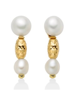 Orecchini MILUNA in argento 925 con pepite di perle ed elementi in ...