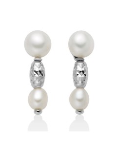 Orecchini MILUNA in argento 925 con pepite di perle ed elementi in ...
