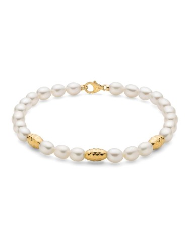 Bracciale MILUNA in argento 925 con pepite di perle ed elementi in ...