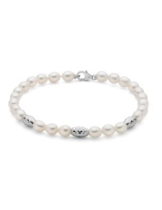 Bracciale MILUNA in argento 925 con pepite di perle ed elementi in ...
