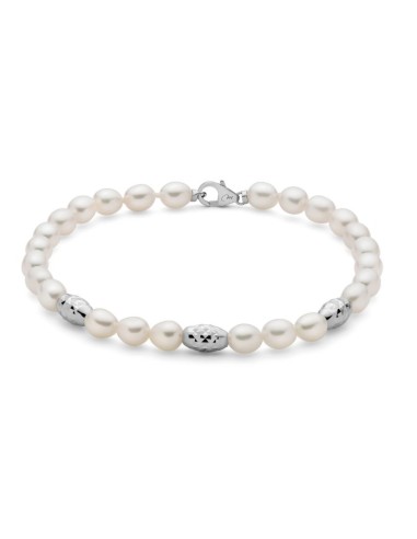 Bracciale MILUNA in argento 925 con pepite di perle ed elementi in ...