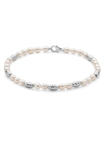 Bracciale MILUNA in argento 925 con pepite di perle ed elementi in ...