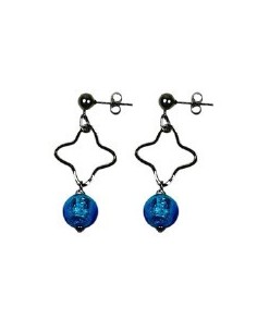 Orecchini pendenti ANTICA MURRINA Tulipano in acciaio e perle in vetro di Murano OM7TPE2519