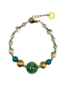 Bracciale ANTICA MURRINA Violetta in acciaio e perle in vetro di Murano BM4VPE2559