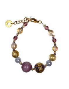 Bracciale ANTICA MURRINA Violetta in acciaio e perle in vetro di Murano BL4VPE2504