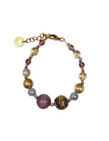 Bracciale ANTICA MURRINA Violetta in acciaio e perle in vetro di Murano BL4VPE2504