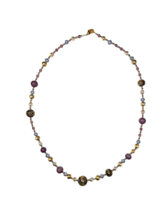 Collana lunga ANTICA MURRINA Violetta in acciaio e perle in vetro di Murano CL4VPE2504