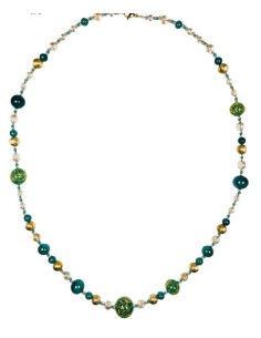 Collana lunga ANTICA MURRINA Violetta in acciaio e perle in vetro di Murano CL4VPE2559