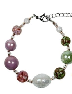 Bracciale ANTICA MURRINA Magnolia in acciaio e perle in vetro di Murano BL3MPE2519