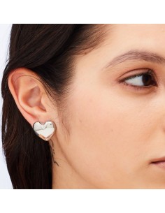 Orecchini S'AGAPO Stellar SSE51 in acciaio 316L Cuore Grande only 1... 2