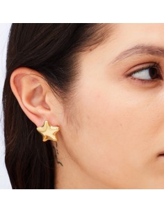 Orecchini S'AGAPO Stellar SSE54 in acciaio 316L dorato Stella Grand... 2