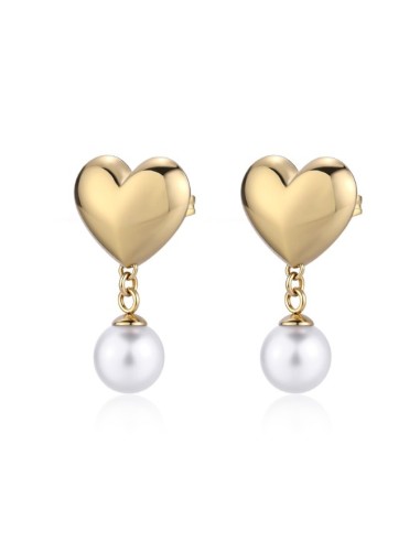 Orecchini pendenti S'AGAPO Stellar SSE48 in acciaio 316L dorato Cuo...