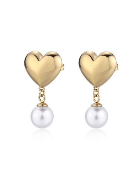 Orecchini pendenti S'AGAPO Stellar SSE48 in acciaio 316L dorato Cuo...