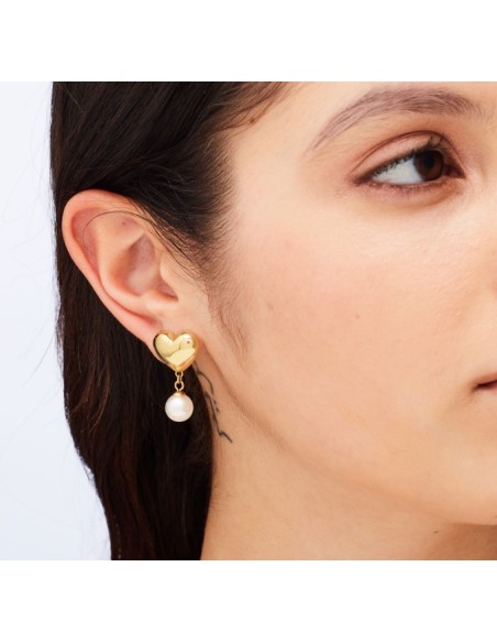 Orecchini pendenti S'AGAPO Stellar SSE48 in acciaio 316L dorato Cuo...