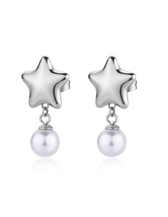Orecchini pendenti S'AGAPO Stellar SSE49 in acciaio 316L Stella e P...