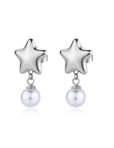 Orecchini pendenti S'AGAPO Stellar SSE49 in acciaio 316L Stella e P...