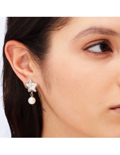 Orecchini pendenti S'AGAPO Stellar SSE49 in acciaio 316L Stella e P... 2