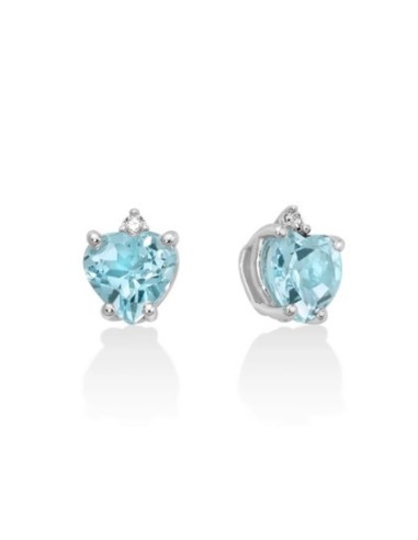 Acquista Orecchini MILUNA in oro 9Kt con Gemma del Cielo taglio cuo...