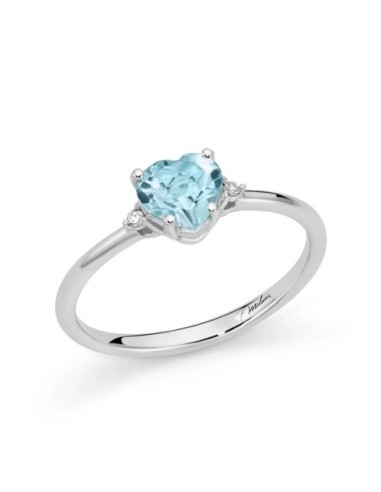 Acquista Anello MILUNA in oro 9Kt con Gemma del Cielo taglio cuore ...