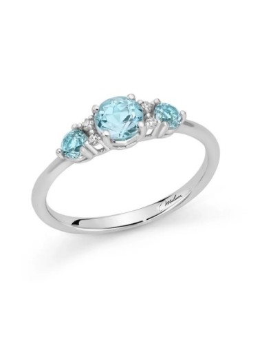 Acquista Anello MILUNA in oro 9Kt con Gemma del Cielo e diamanti LI...