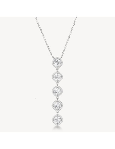 Collana girocollo BROSWAY FANCY in argento 925 e cristalli con pend...