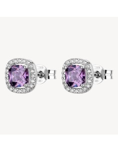 Orecchini BROSWAY FANCY in argento 925 e cristalli bianchi e amethy...