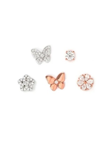 Set orecchini NOMINATION Sweetmadame in argento e oro rosa Fiori/Fa...