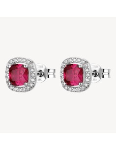 Orecchini BROSWAY FANCY in argento 925 e cristalli bianchi e ruby F...