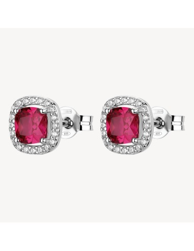 Orecchini BROSWAY FANCY in argento 925 e cristalli bianchi e ruby F...