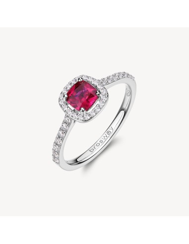 Anello BROSWAY FANCY in argento 925 e cristalli bianchi e ruby FPR1...