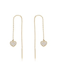 Orecchini pendenti S'AGAPO' AURORA in Acciaio 316L dorato SAR53 Cuo...