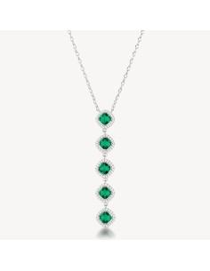 Collana BROSWAY FANCY in argento 925 e cristalli bianchi ed emerald...