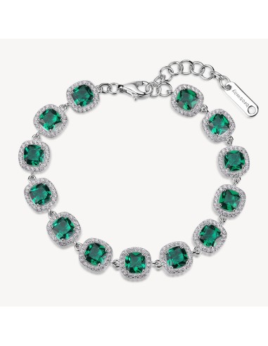 Bracciale BROSWAY FANCY in argento 925 e cristalli bianchi ed emera...