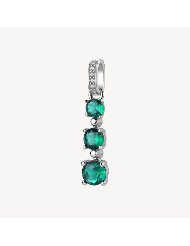 Charm BROSWAY FANCY in argento 925 e cristalli emerald FLG131  a so...