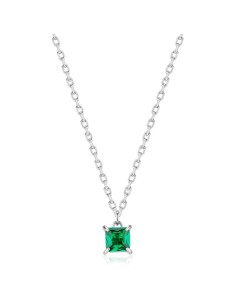 Collana Uomo S'AGAPO Tricky STK09 in acciaio 316L cristallo emerald...