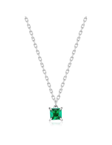 Collana Uomo S'AGAPO Tricky STK09 in acciaio 316L cristallo emerald...