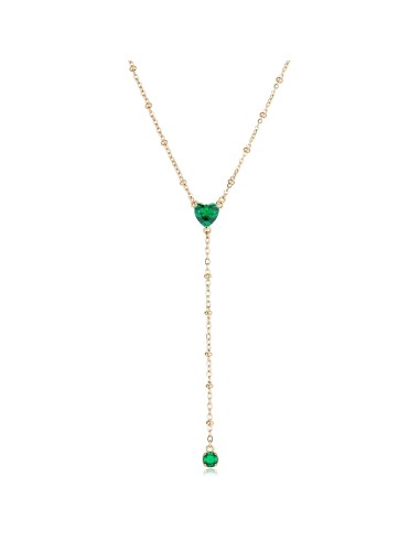 Collana cravattino S'AGAPO Dazzly SDZ135 in acciaio 316L dorato cri...