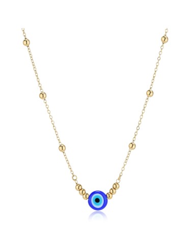 Collana girocollo S'AGAPO Witch SWH06 in acciaio 316L dorato occhio...