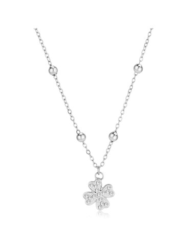 Collana girocollo S'AGAPO Witch SWH04 in acciaio 316L Quadrifoglio ...