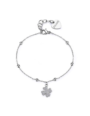 Bracciale S'AGAPO Witch SWH14 in acciaio 316L Quadrifoglio only 19,...